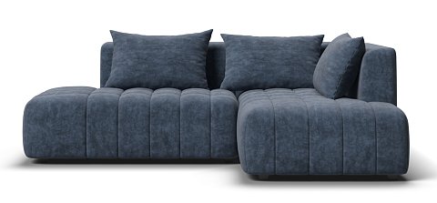 Босс Твин угловой диван правый Велюр Роял синий