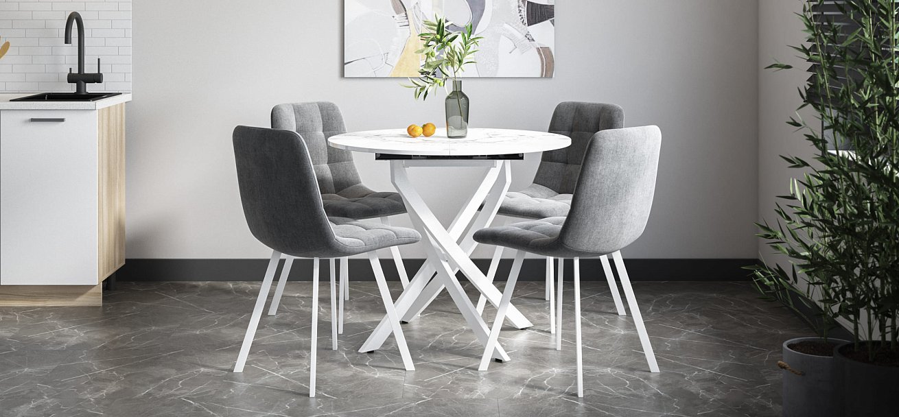 Стол Boss One NEW Белый мрамор, Белый