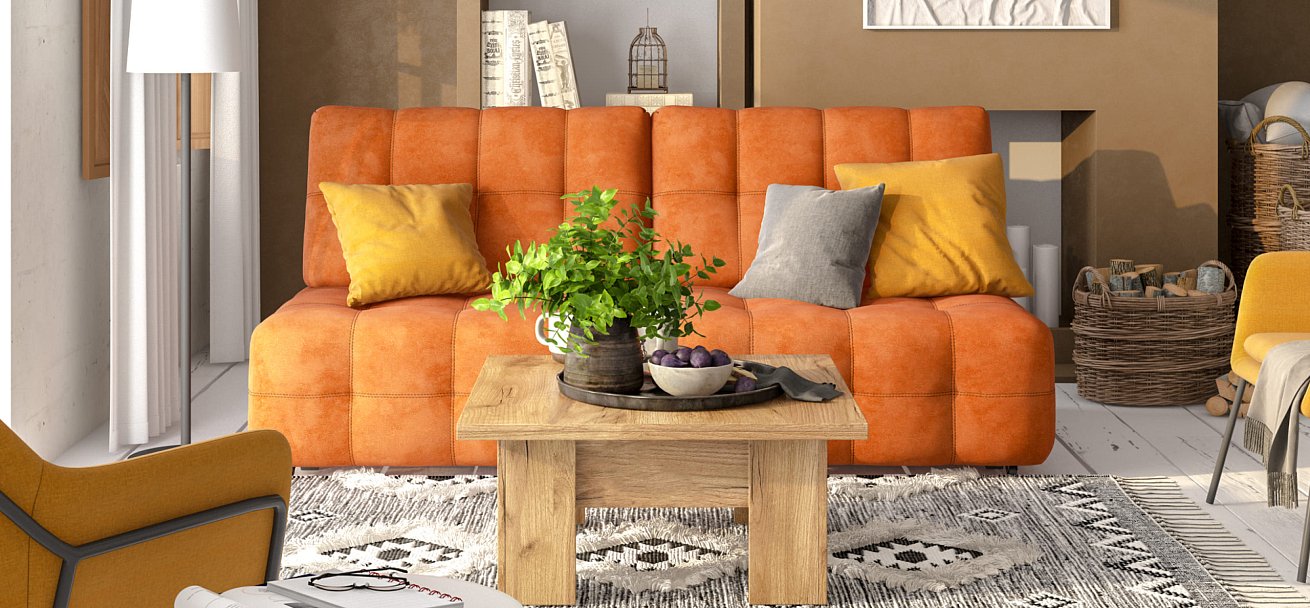 Диван BOSS 2.0 MINI велюр Alkantara оранж