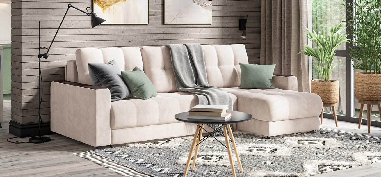 Угловой диван BOSS 3.0 Classic XL велюр Monolit латте