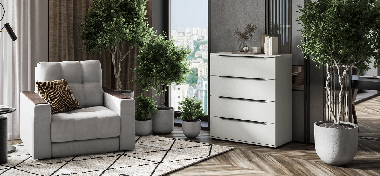 Комод BOSS STANDART Шиншилла серая