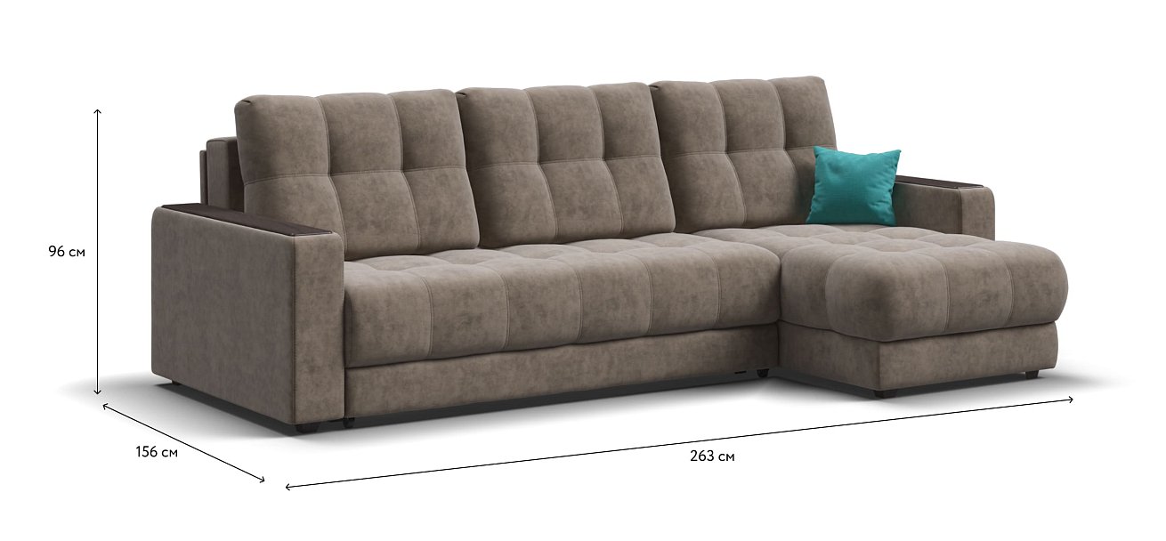 Угловой диван BOSS 3.0 Classic XL Велюр Роял тауп