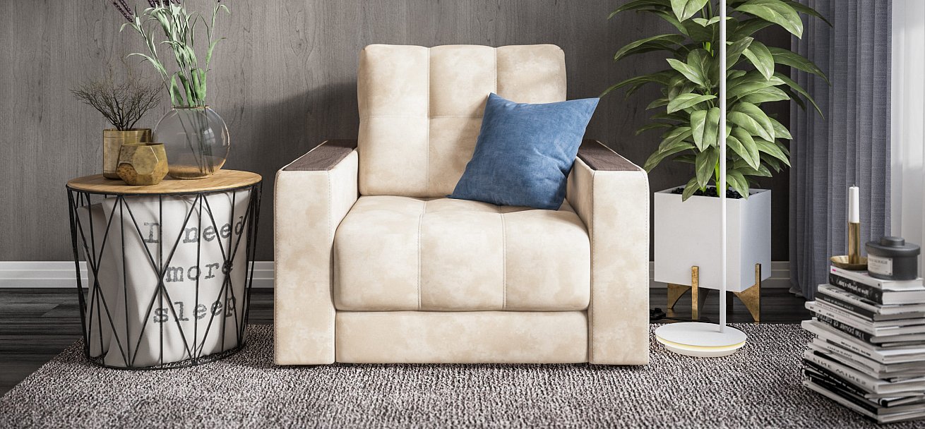 Кресло-кровать BOSS 2.0 велюр Alkantara пепел