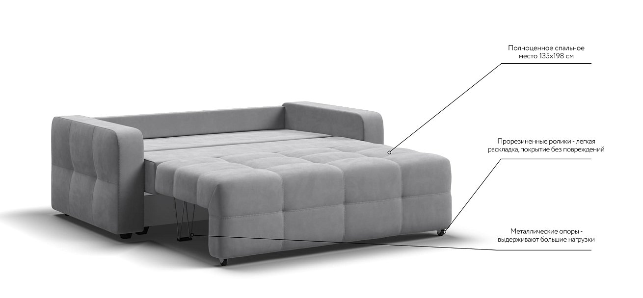 Диван Dandy Compact велюр Monolit сталь