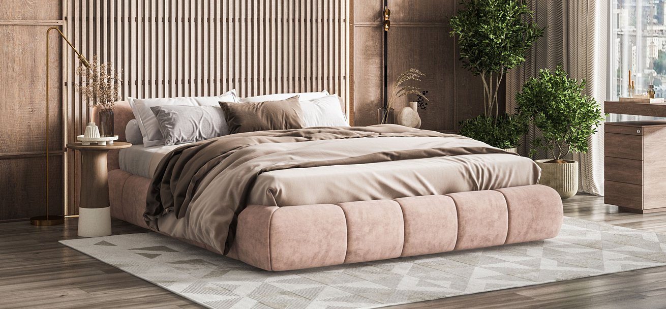 Кровать Босс Дрим 160*200 Про Велюр Royal пион NEW