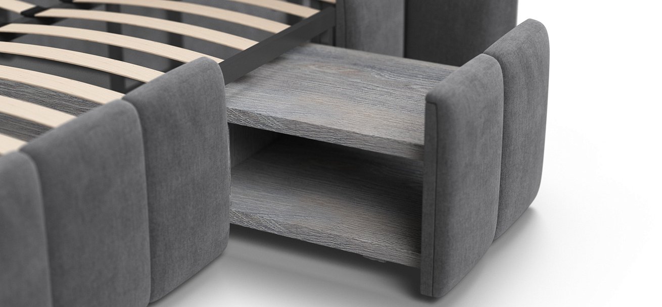 Кровать BOSS.XO 180*200 велюр Monolit серая