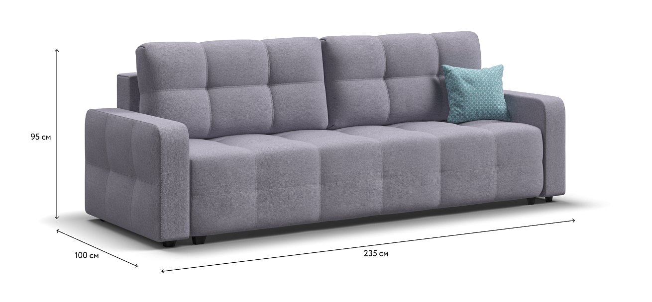 Диван Денди рогожка Malmo платина