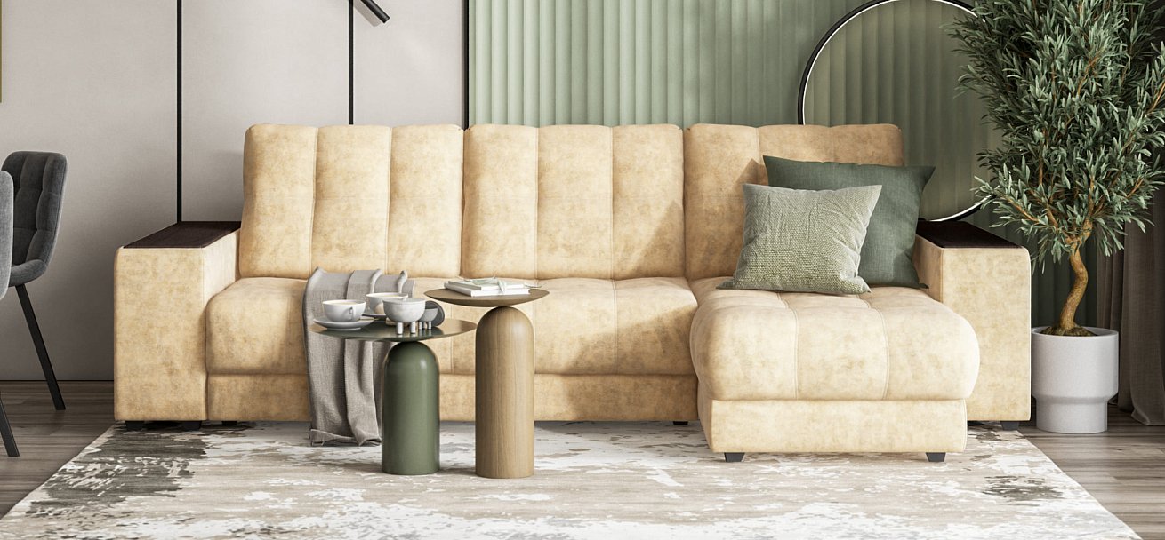 Угловой диван BOSS 3.0 XL Велюр Royal шампань NEW