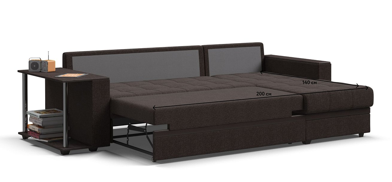 Угловой диван Атланта НПБ рогожка Malmo шоколад