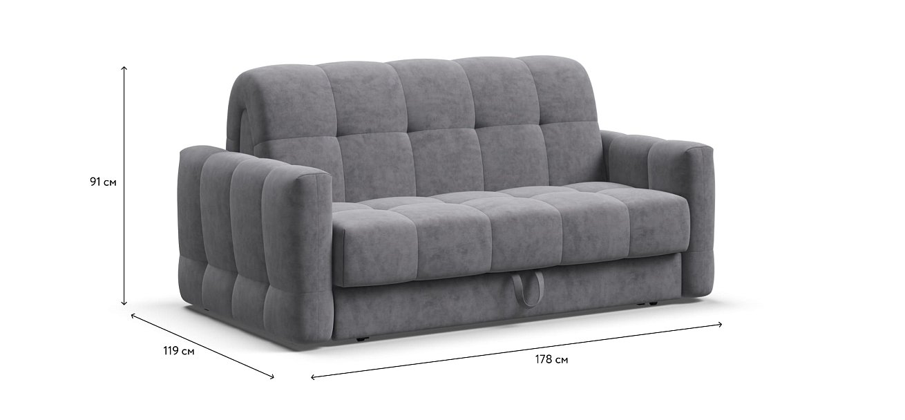 Диван BOSS Sleep 140 Велюр Роял агат