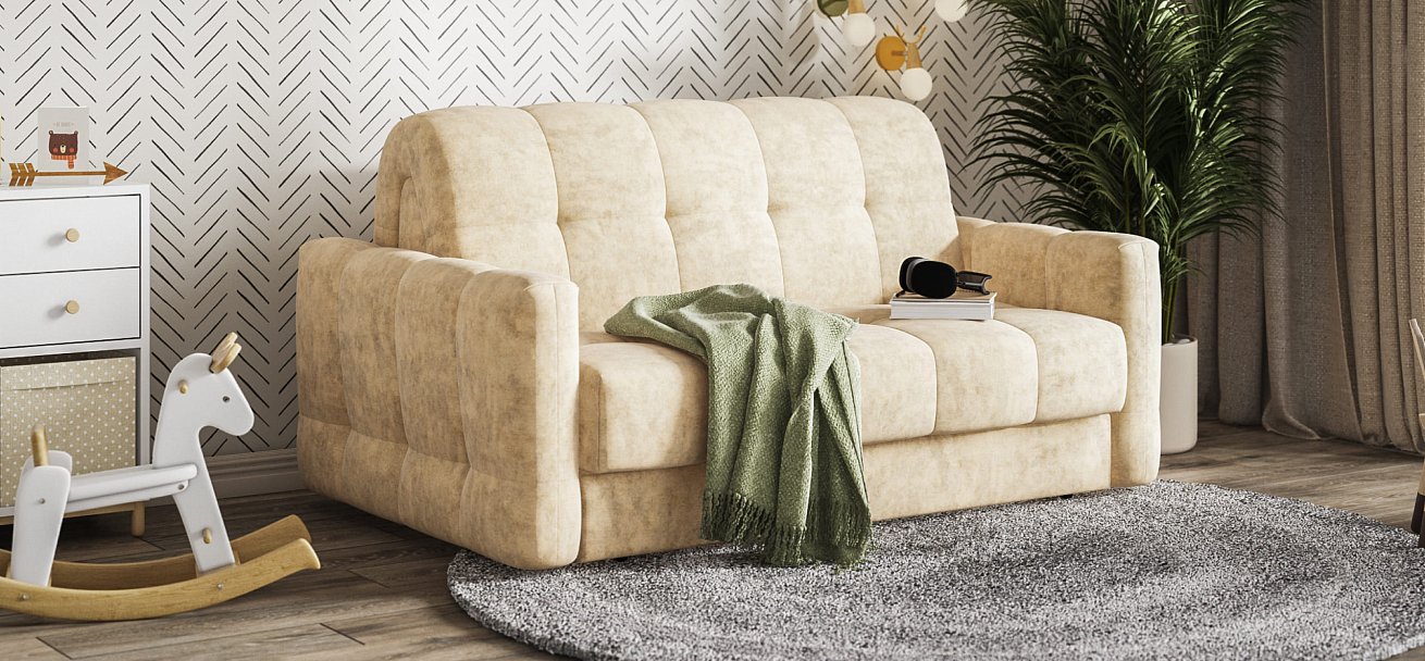 Диван BOSS Sleep 140 Велюр Роял шампань