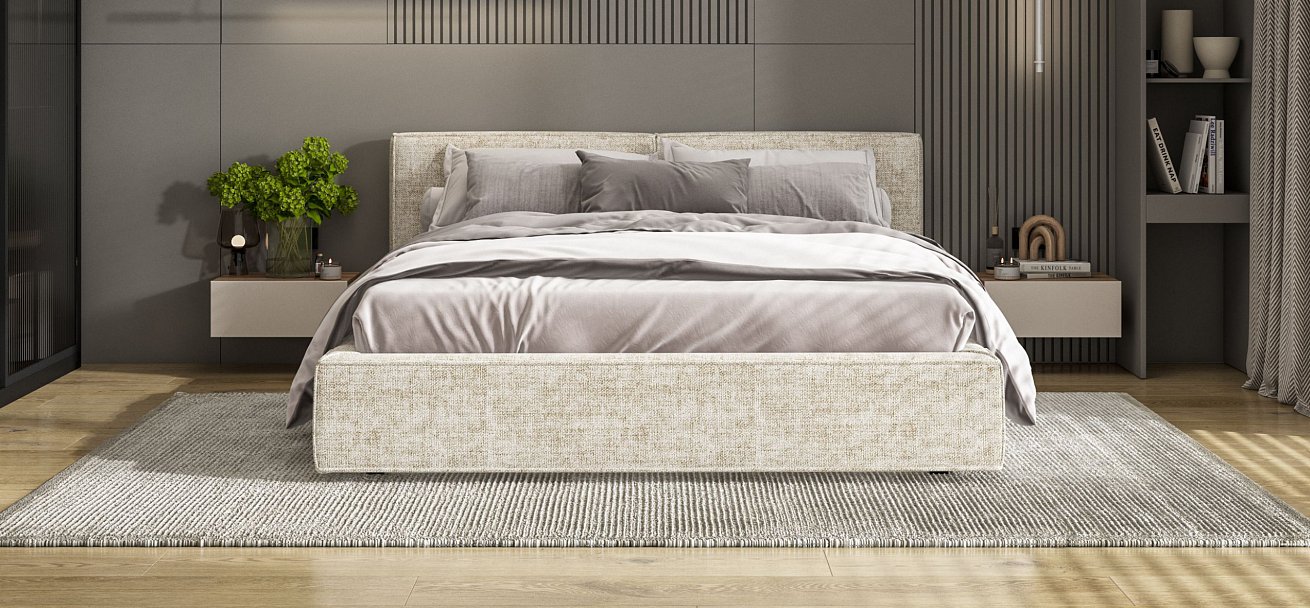 Кровать NORD Шенилл IQ Кварц