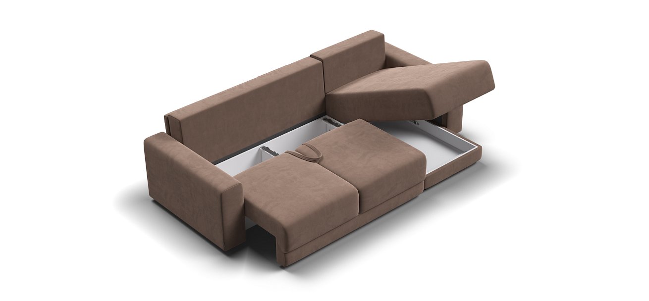 Угловой диван Босс Прайм ХЛ Велюр Monolit мокко