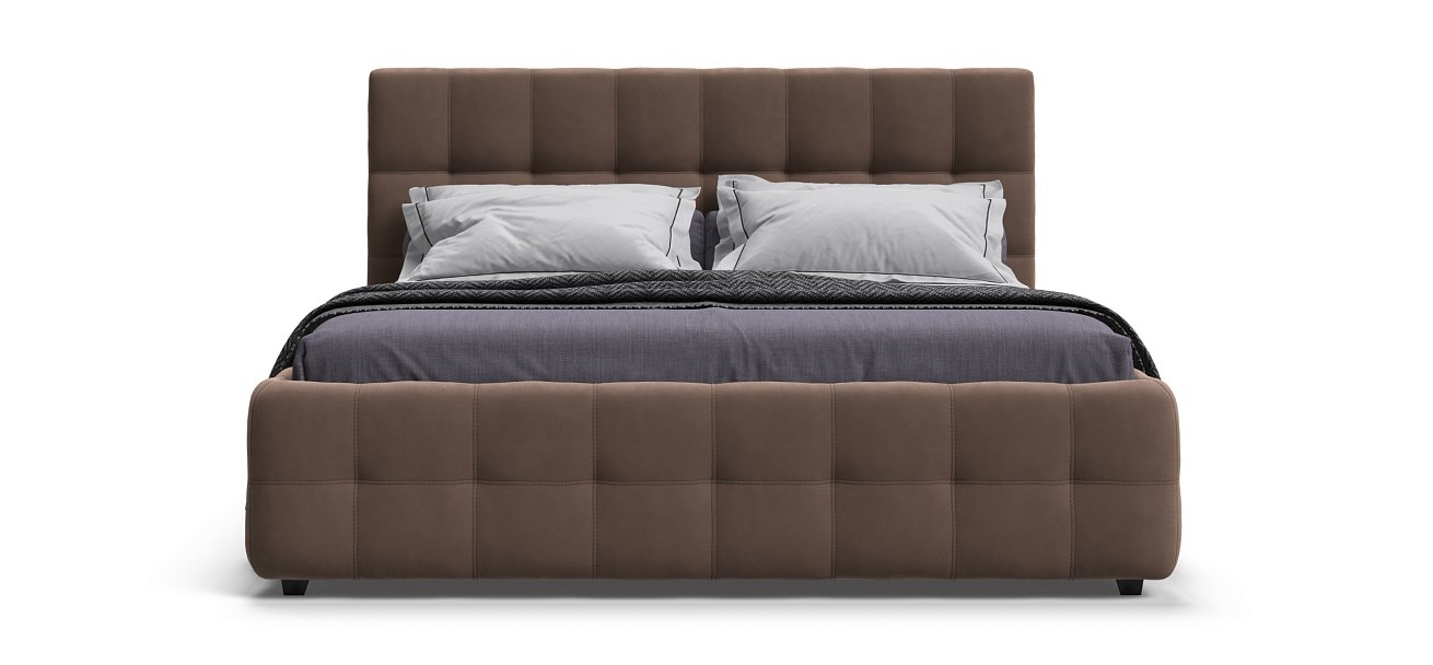 Босс Кровать+ПМ 180*200 Велюр Монолит мокко