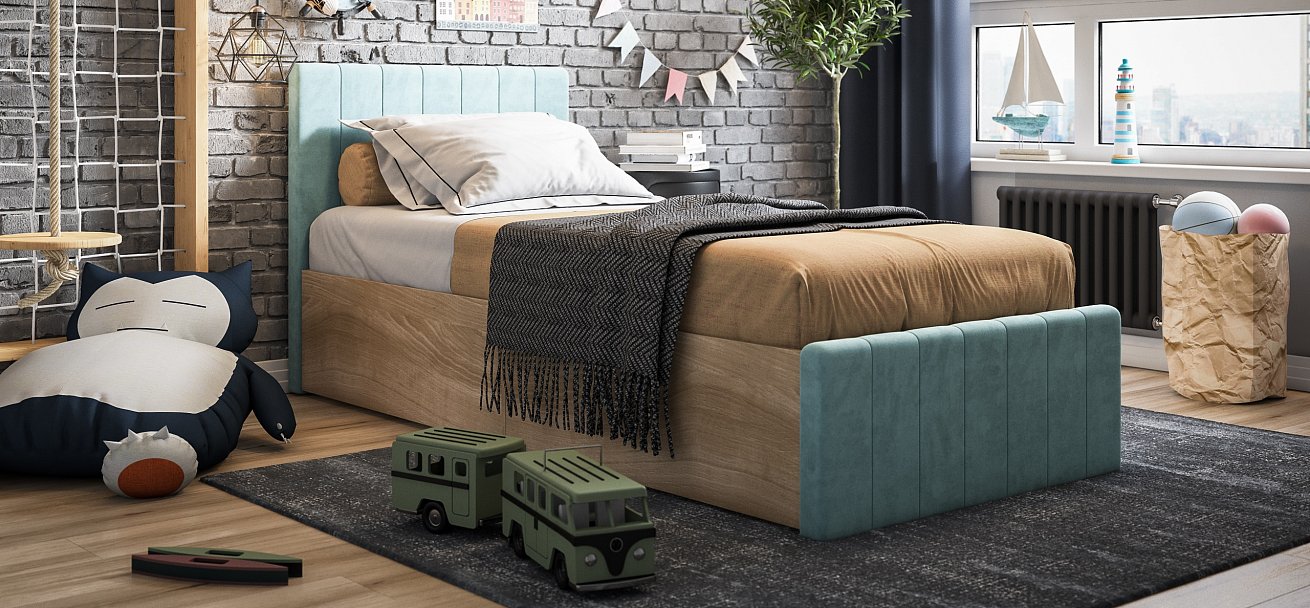 Кровать ЛОФТ Мини Сонома, MONOLIT аква