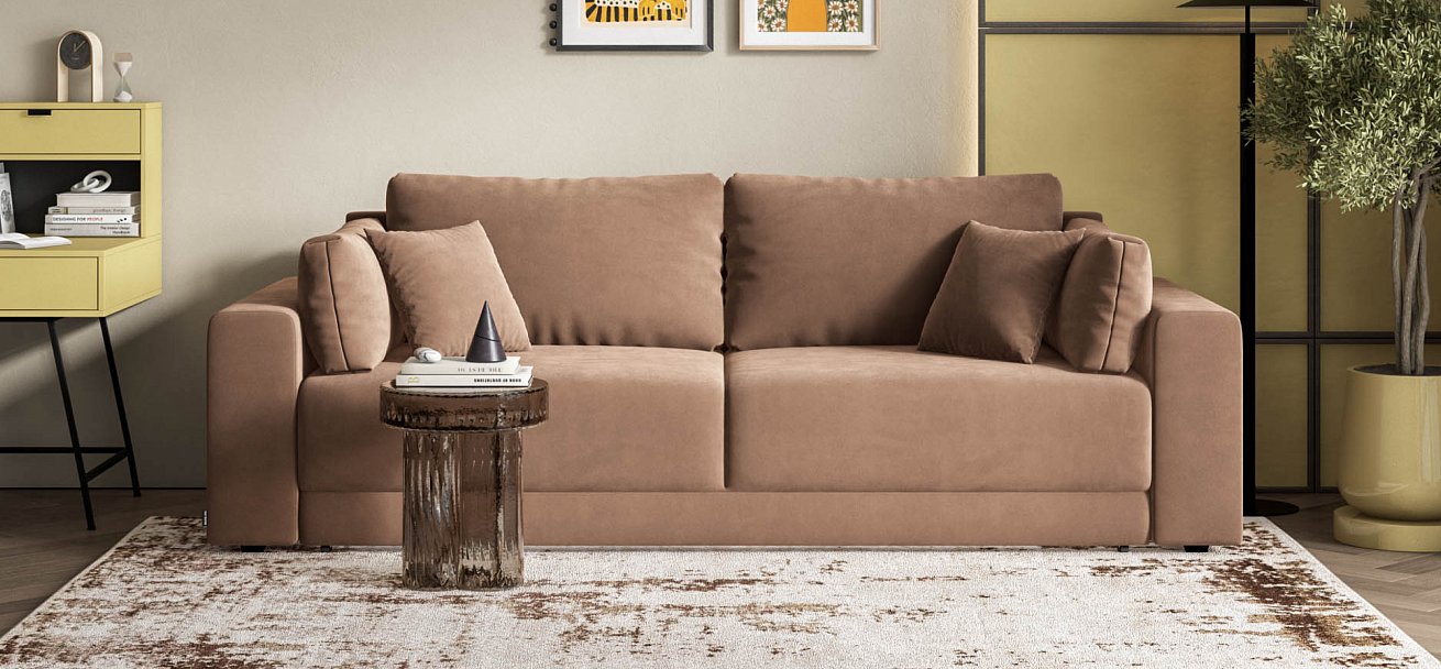 Диван Босс Прайм Велюр Monolit мокко