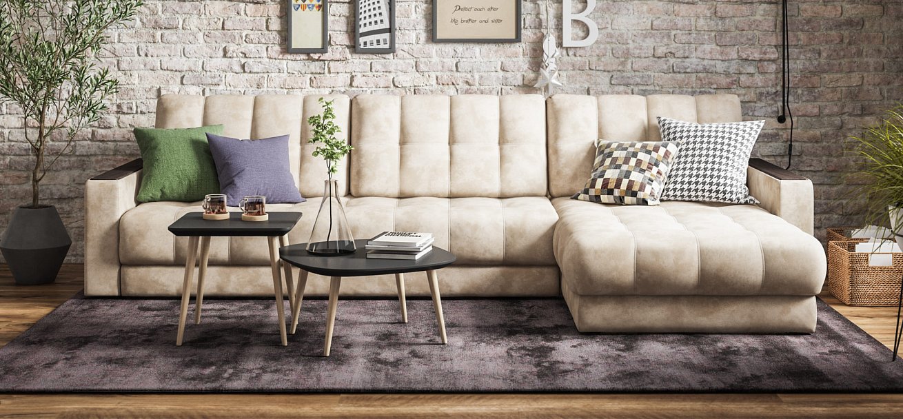 Угловой диван BOSS 3.0 MAX велюр Alkantara пепел