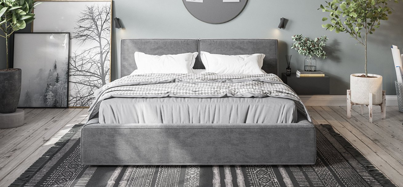 Кровать NORD Monolit серая