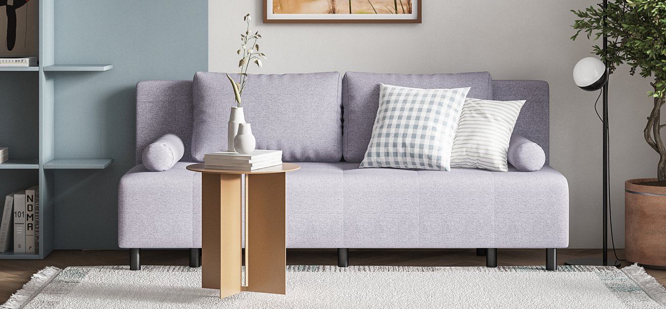 Бостон Мини диван Рогожка Мальмо платина