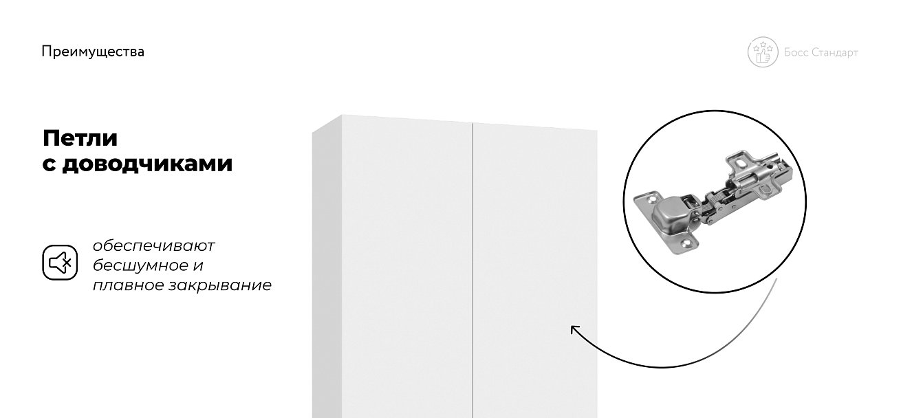 Босс Стандарт 90*220 шкаф распашной 2Д + ящики Белый