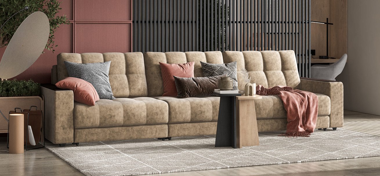 Диван BOSS GRAND Велюр Роял тауп