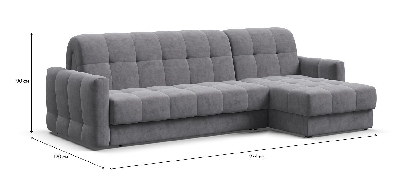 Угловой диван BOSS Sleep 160 Велюр Роял агат