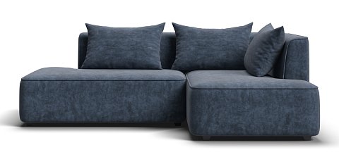 Кинг Твин угловой диван Велюр Роял синий правый