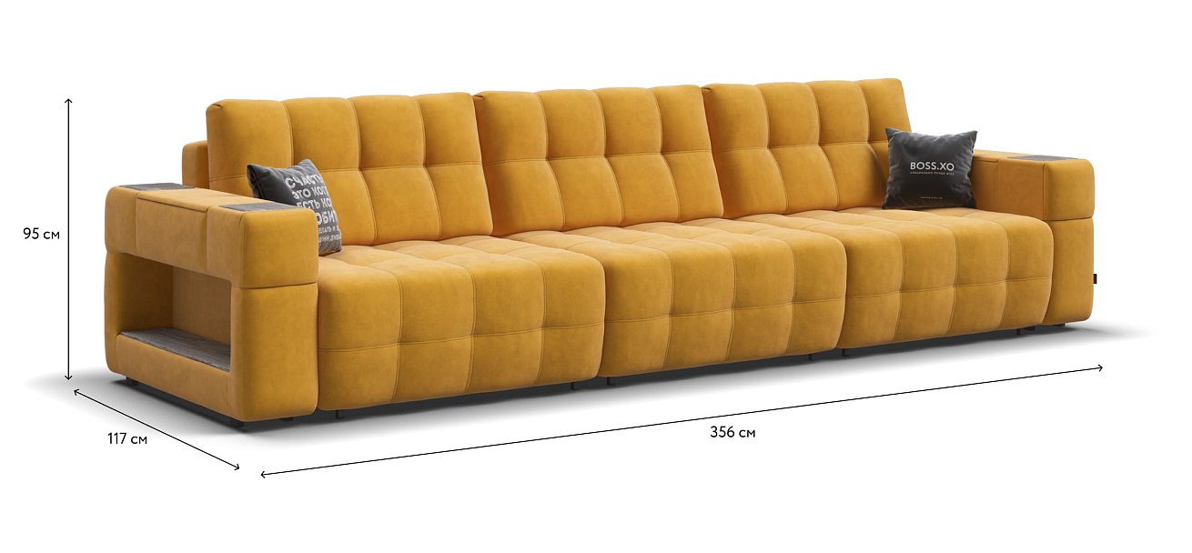 Диван BOSS.XO MAX велюр Monolit маст / WOOD Rock