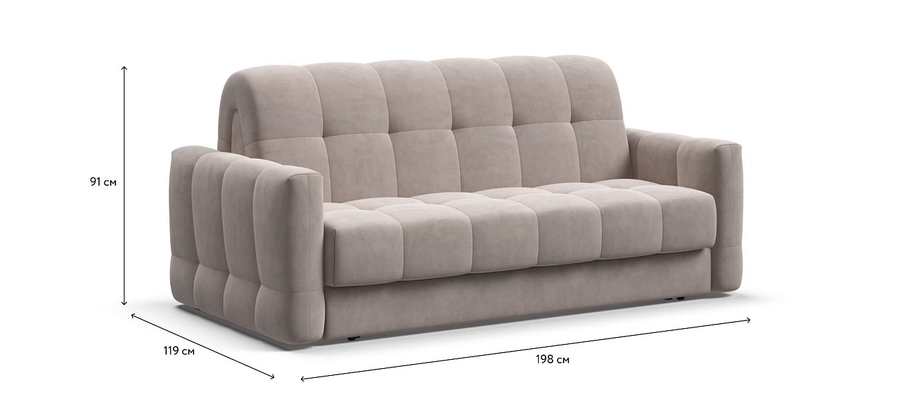 Диван BOSS Sleep 160 велюр Monolit латте