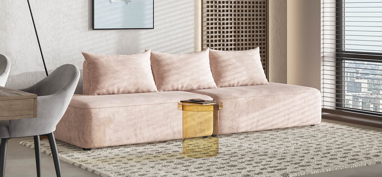 Диван KING TWIN Велюр ROYAL пион NEW