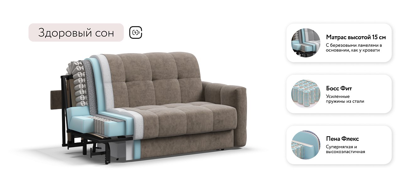 Босс Слип 140 диван Велюр Роял тауп