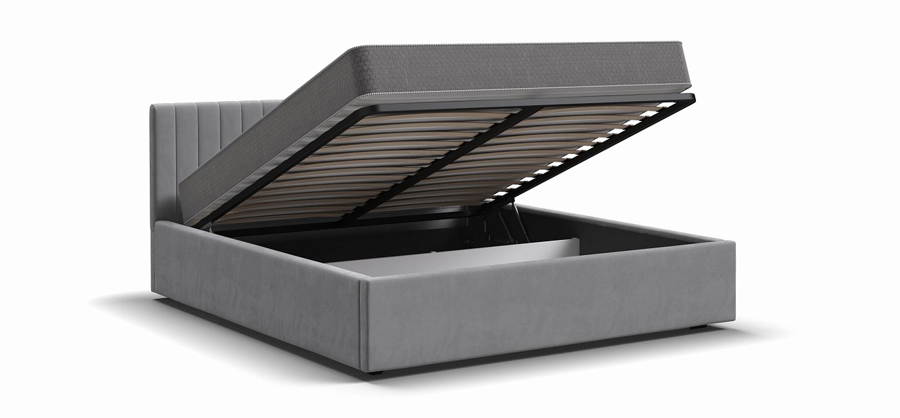 Кровать РОНДА 160*200 велюр MONOLIT сталь