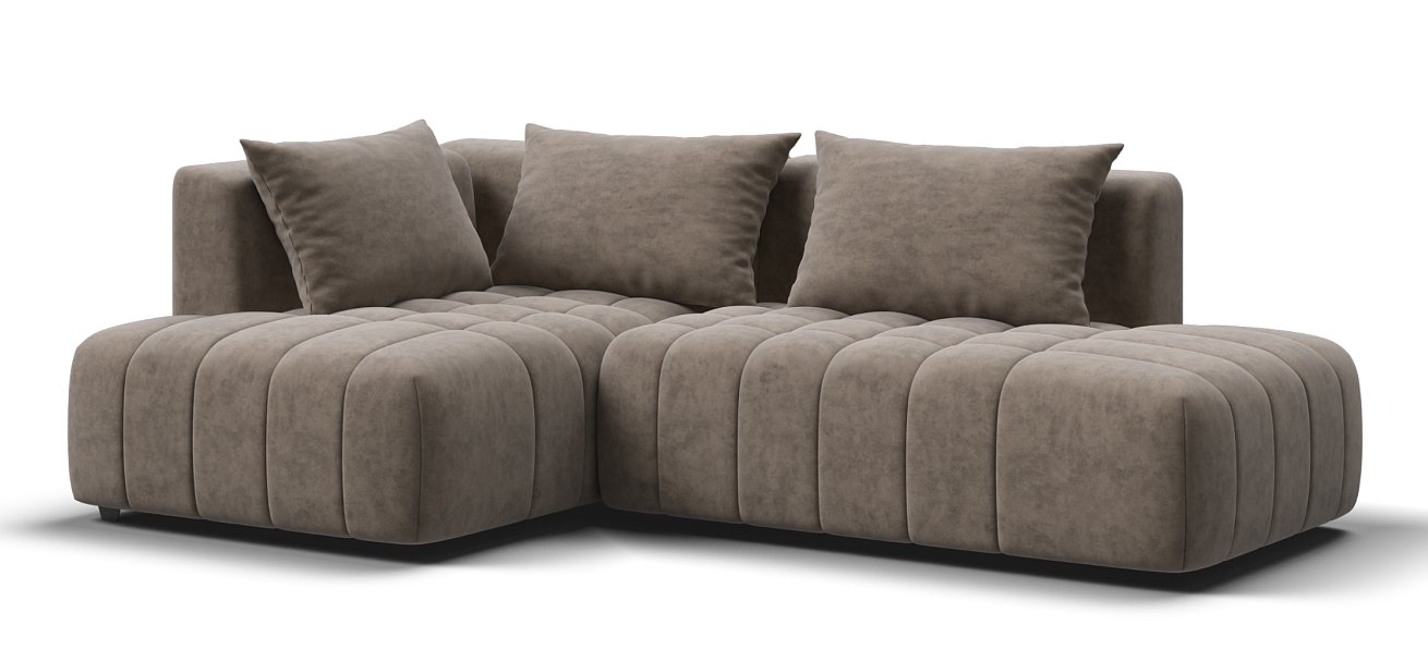 Босс Твин угловой диван левый Велюр Роял тауп