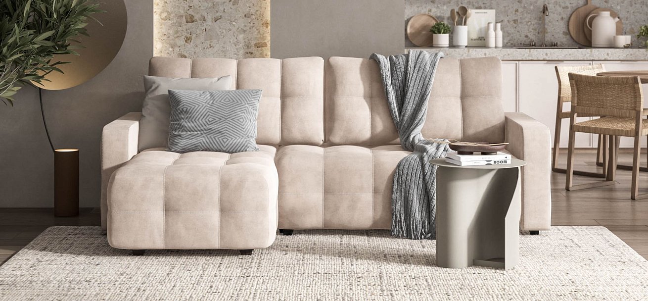 Угловой диван Dandy euro SE велюр Monolit латте