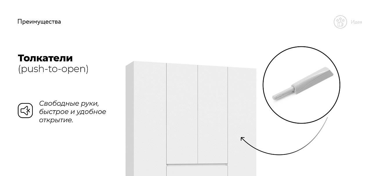 Идея 160 шкаф распашной 4Д+ящики Белый