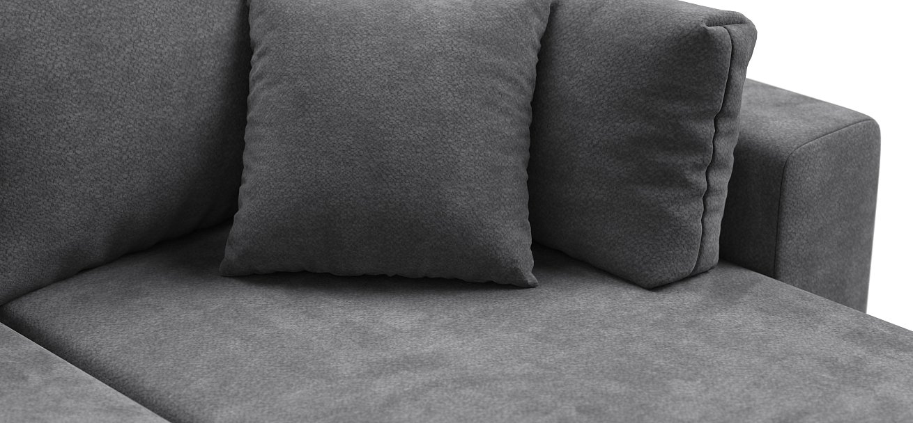 Угловой диван Босс Прайм ХЛ Шенилл CLOUD графит