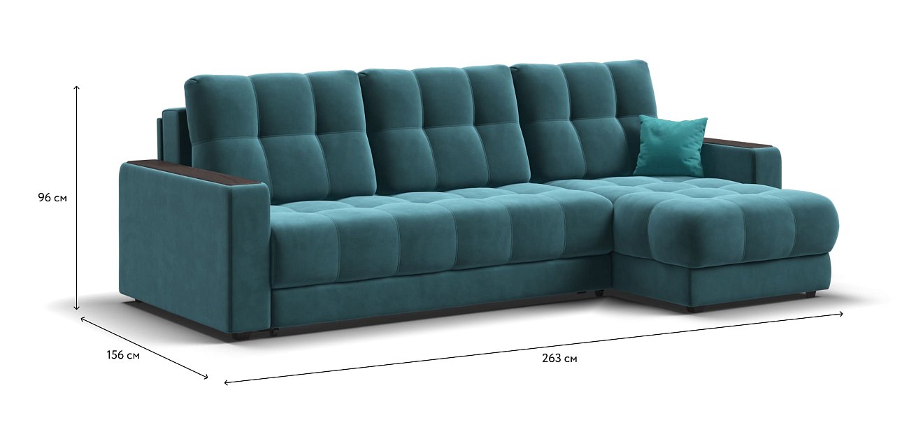 Угловой диван BOSS 3.0 Classic XL велюр Monolit зеленый