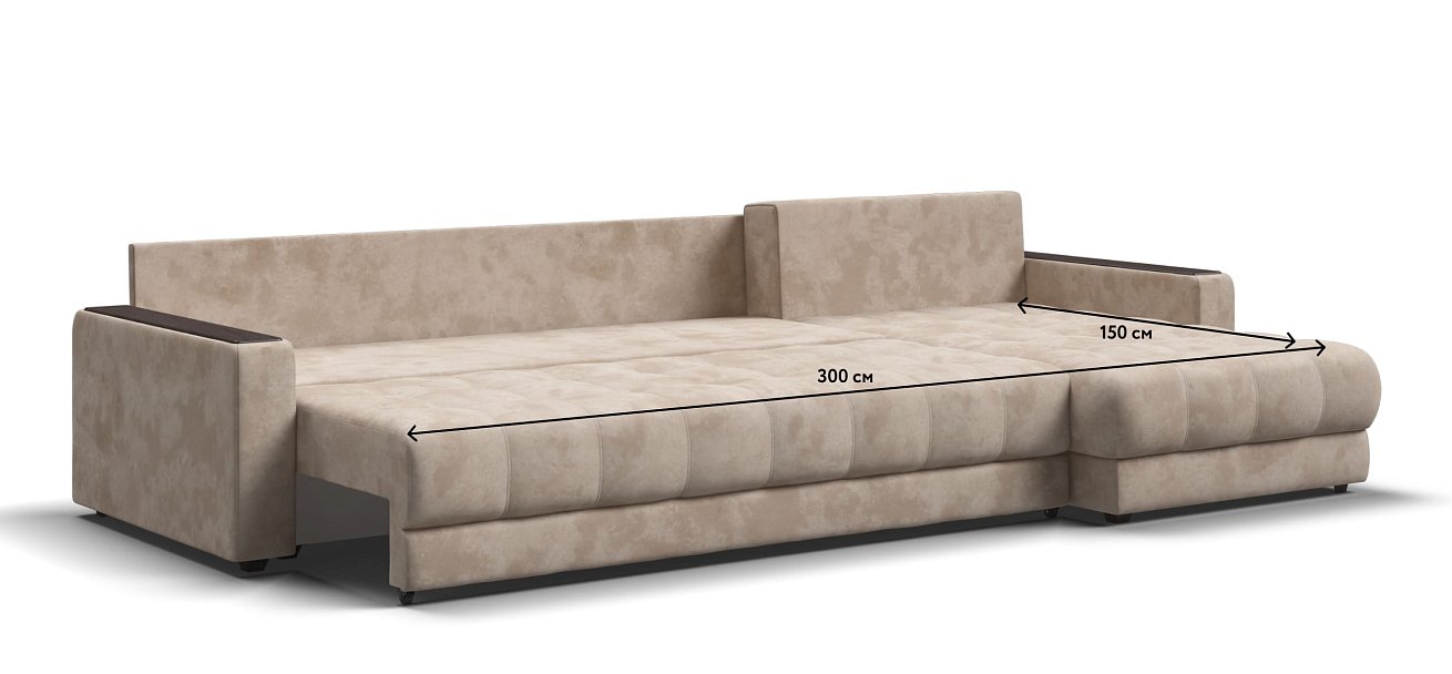 Угловой диван BOSS 3.0 MAX велюр Alkantara пепел