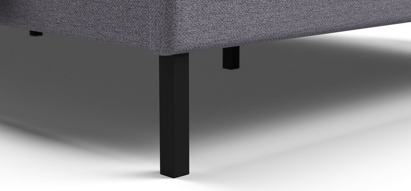 Кровать Уна мини рогожка Malmo платина, Чёрная