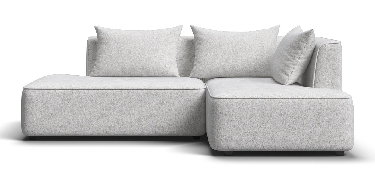 Кинг Твин угловой диван Шенилл Клауд крем правый