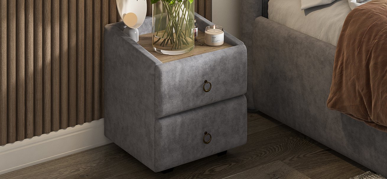 Тумба Босс Классик Велюр Роял агат, Орех Селект