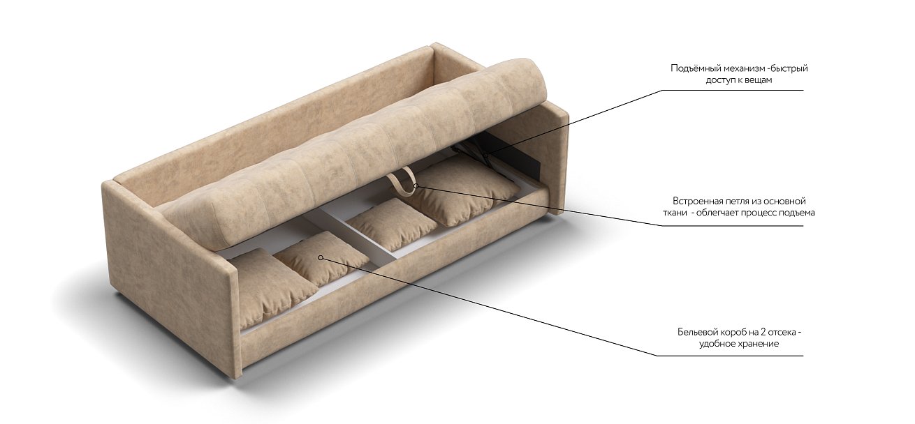 Тахта BOSS Велюр Роял шампань
