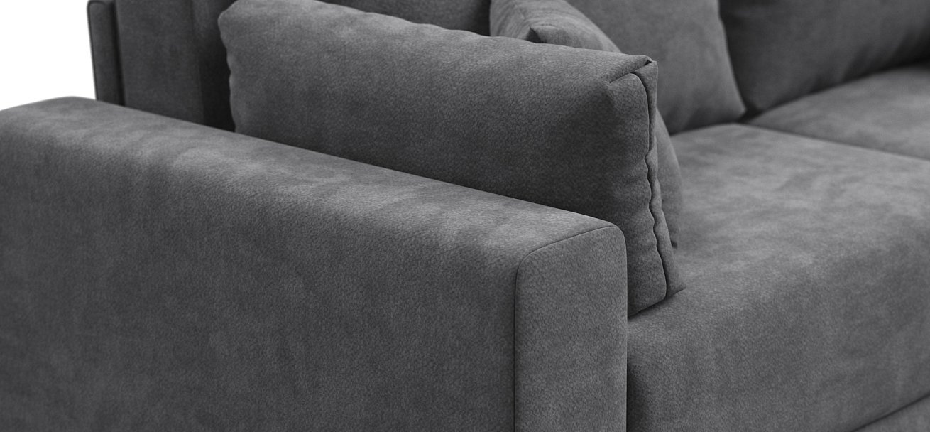 Угловой диван Босс Прайм ХЛ Шенилл CLOUD графит