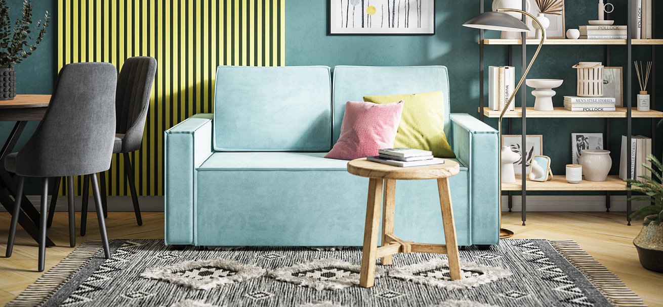 Диван NORD Compact велюр Monolit аква