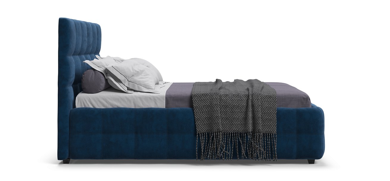 Кровать Босс 140*200 Про велюр Monolit синяя