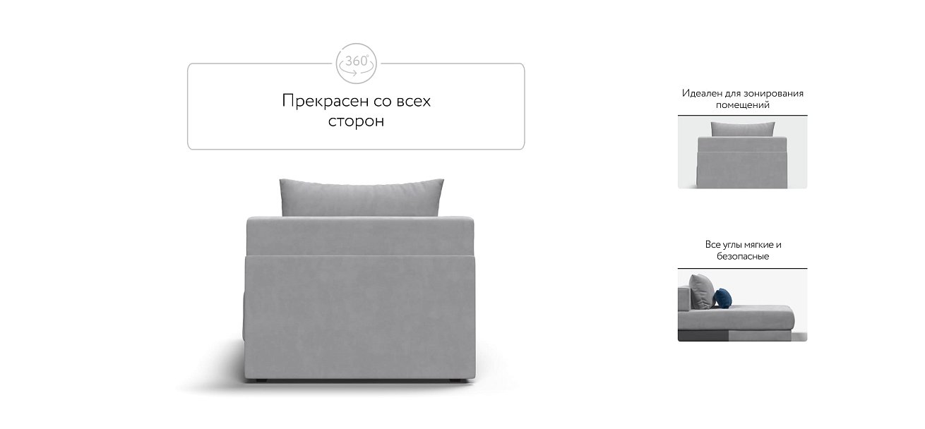 Оттоманка РИЧМОНД MODOOL Велюр Monolit сталь