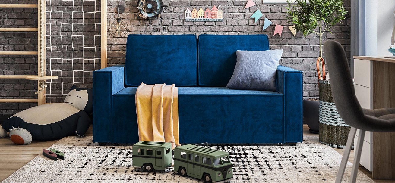 Диван NORD Compact велюр Monolit синий