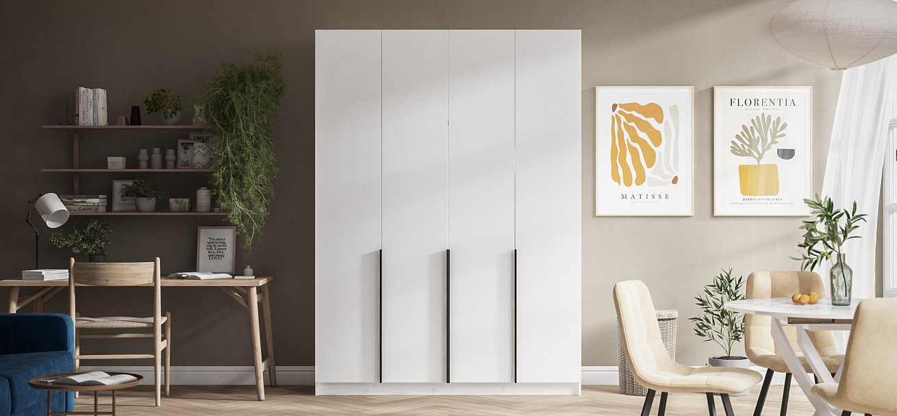 Рим 160 шкаф распашной 4Д+ящики Белый