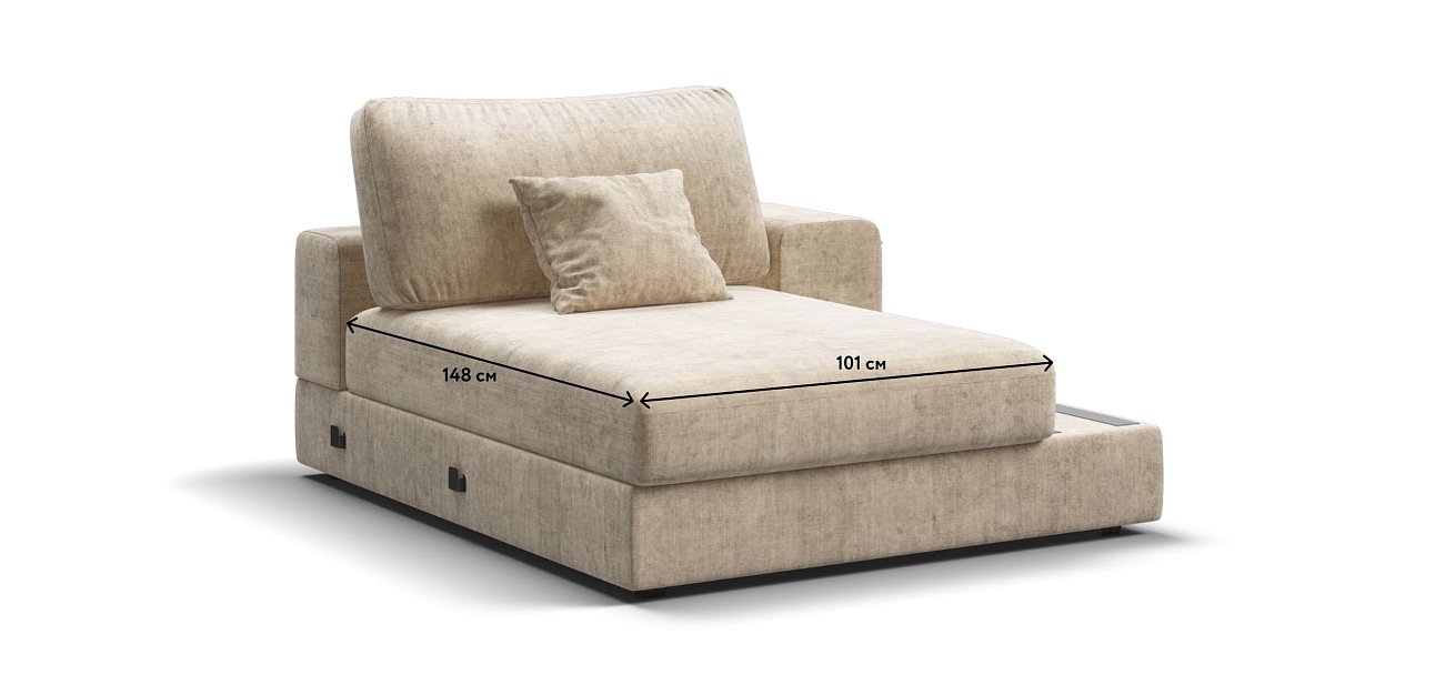 BOSS MODOOL SE оттоманка правая шенилл Gloss беж