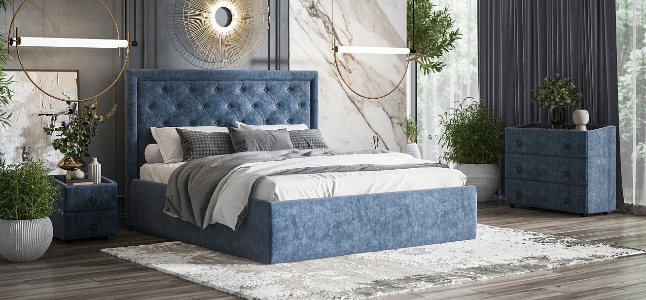 Кровать Босс Классик 180*200 Про велюр Royal топаз NEW